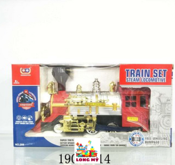 258 HỘP ĐẦU XE LỬA PIN ĐÈN TRAIN SET STEAM LOCOMOTIVE 🚂
