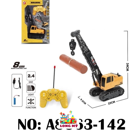 A8863-142 HỘP XE CT CẦN CẨU GỖ BÁNH XÍCH ĐK 8 KÊNH, TRỤC XOAY, CÓ SẠC BUILDERS