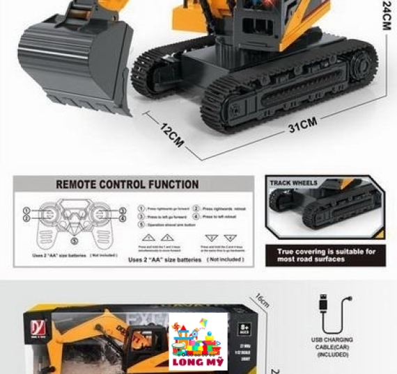 A8863-144 HỘP XE CT CÀO BÁNH XÍCH ĐK 5 KÊNH, ĐÈN, CÓ SẠC TL 112 EXCAVATOR