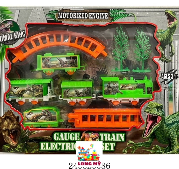 808-42AL HỘP ĐƯỜNG RAY XE LỬA PIN KHỦNG LONG+ CÂY GAUGE TRAIN ELECTRIC SET 🦖