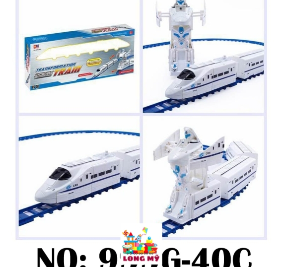 999G-40C HỘP ĐƯỜNG RAY TÀU CAO TỐC PIN BIẾN HÌNH ROBO TRANSFORMATION TRAIN (XE LỬA) 🚆✨