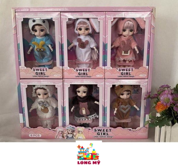 8961F HỘP BABY NÓN TAI THỎ 6C KHỚP, MẮT THỦY TINH (LỐC 6C TÍNH LỐC) SWEET GIRL 🎀