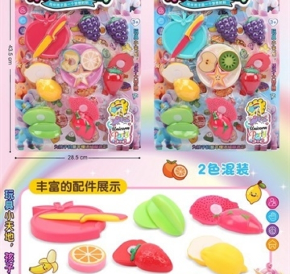 VĨ BẾP DÍNH TRÁI CÂY KHẾ, THANH LONG, DÂU, NHO+ DĨA+ DAO+ THỚT (2 MÀU)