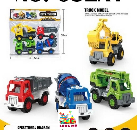 632A1 TÚI XE CT TRỚN 4C ĐỦ MẪU ( BEN, TRỘN, CẨU, CÀO) CITY TRUCK (PVC)