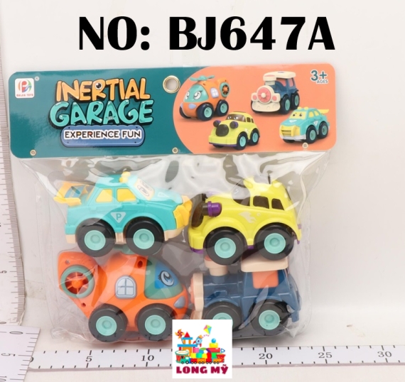 BJ647A TÚI XE MẶT CƯỜI TRỚN 4C ĐỦ MẪU+ ỐC VÍT (XE HƠI, MÁY BAY TRỰC THĂNG, ĐẦU XE LỬA) INERTIAL GARAGE (PVC) 🚙