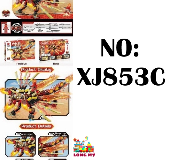 XJ853C HỘP LOGO RÁP NINJA RỒNG ĐỎ 3 ĐẦU 400 MIẾNG 🐲🔥