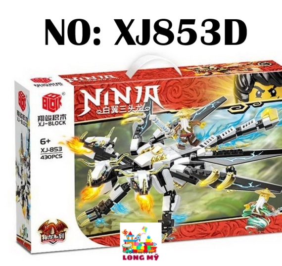 XJ853D HỘP LOGO RÁP NINJA RỒNG CÁNH TRẮNG 3 ĐẦU 297 MIẾNG ⚡🐉