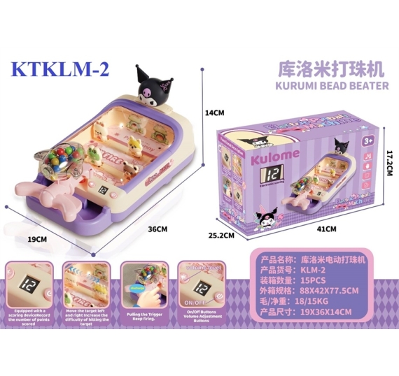 HỘP TRÒ CHƠI MÁY BẮN BI KUROMI PIN NHẠC ĐÈN + 15 BI KULOME ELECTRIC PINBALL MACHINE 