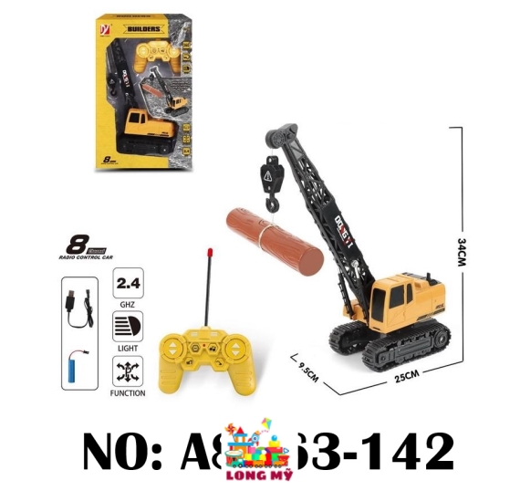 A8863-142 HỘP XE CT CẦN CẨU GỖ BÁNH XÍCH ĐK 8 KÊNH, TRỤC XOAY, CÓ SẠC BUILDERS