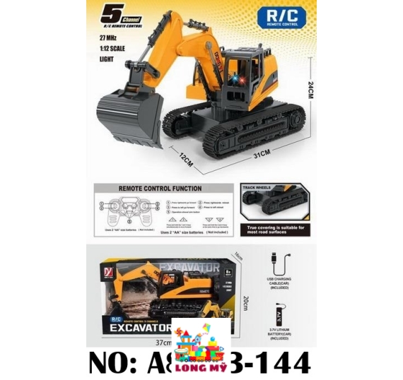 A8863-144 HỘP XE CT CÀO BÁNH XÍCH ĐK 5 KÊNH, ĐÈN, CÓ SẠC TL 112 EXCAVATOR