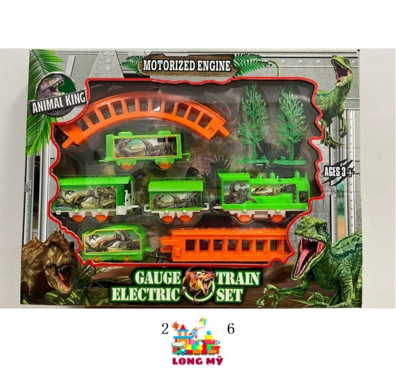 808-42AL HỘP ĐƯỜNG RAY XE LỬA PIN KHỦNG LONG+ CÂY GAUGE TRAIN ELECTRIC SET 🦖