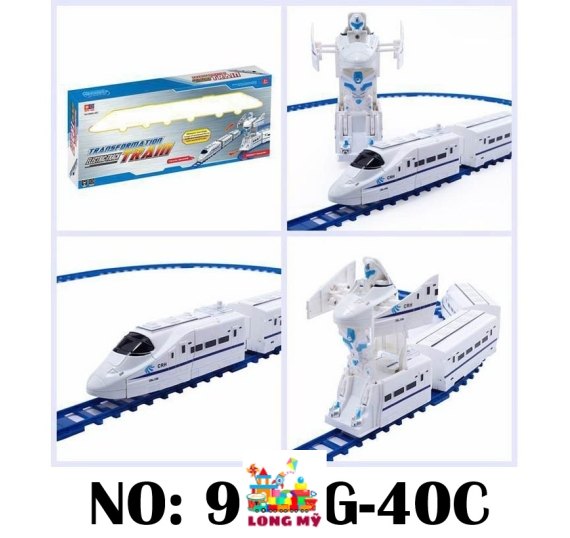 999G-40C HỘP ĐƯỜNG RAY TÀU CAO TỐC PIN BIẾN HÌNH ROBO TRANSFORMATION TRAIN (XE LỬA) 🚆✨