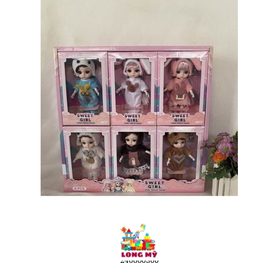 8961F HỘP BABY NÓN TAI THỎ 6C KHỚP, MẮT THỦY TINH (LỐC 6C TÍNH LỐC) SWEET GIRL 🎀