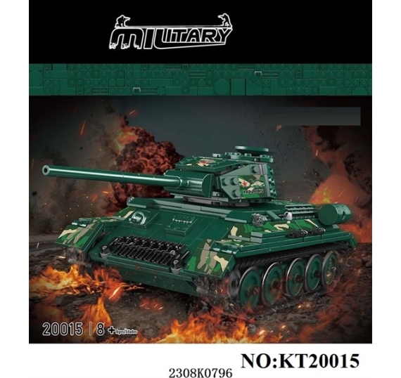  HỘP LOGO RÁP XE TĂNG QUÂN SỰ ĐK CÓ SẠC 800 MIẾNG T-34 MILITARY 