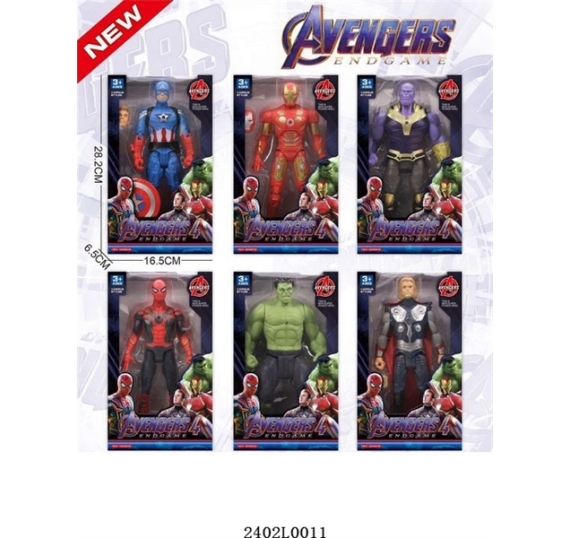 HỘP ROBO SN AVENGERS 1T PIN NÚT ĐÈN ĐỦ MẪU+ MẶT NẠ (CAPTAIN, NGƯỜI SẮT, THOR TÍM, NHỆN, NGỜI XANH, THOR ĐEN) 26.5CM AVENGERS