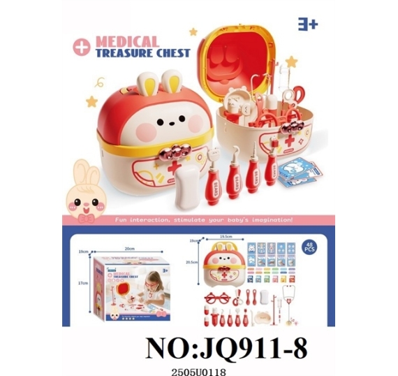 HỘP VALI BÁC SĨ TAI NGHE, MẮT KÍNH, XÀ BÔNG, KÉO + CÂY TRUYỀN DỊCH 48 1T/30MEDICAL TREASURE CHEST 20.5X19X19.5