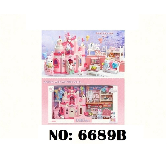  HỘP NỘI THẤT NHÀ LÂU ĐÀI THỎ + SALON+ GIƯỜNG 2 TẦNG+ GHẾ+ TIVI+ 2C THỎ DREAMY VILLA 