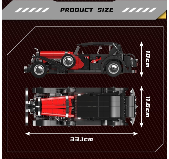 HỘP LOGO RÁP XE THỂ THAO DUESENBERG CỔ 1308 MIẾNG CREATIVE IDEA 