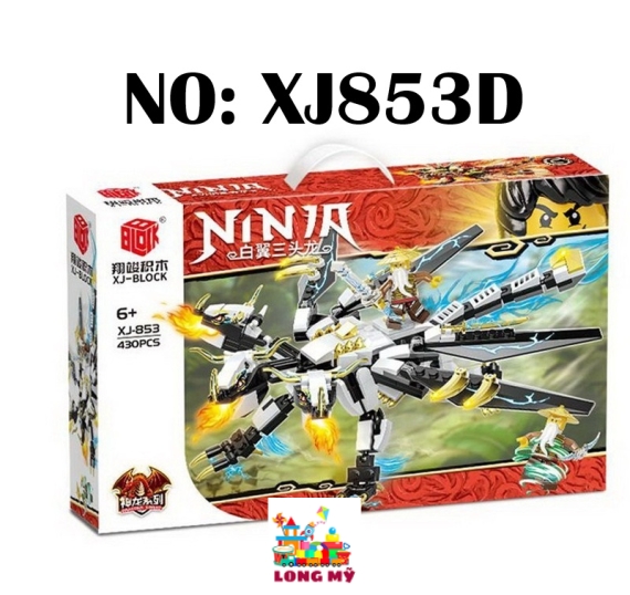 XJ853D HỘP LOGO RÁP NINJA RỒNG CÁNH TRẮNG 3 ĐẦU 297 MIẾNG ⚡🐉